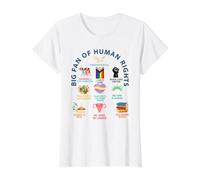 Big Fan of Human Rights | Freedom for All Equality Queer Value Graphic T-Shirt, Women, White, S