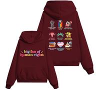 Big Fan Of Human Rights Hoodie Big Fan Of Human Rights Sweatshirt For Women Man Casual Graphic Shirt Claret