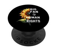 Big Fan of Human Rights Protest Defend Equality Retro Floral PopSockets Adhesive PopGrip