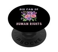 Big Fan of Human Rights Protest Defend Equality Retro Floral PopSockets Adhesive PopGrip