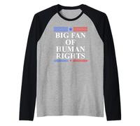Big Fan of Human Rights Protest Signs No Kings Pro Democracy Raglan Baseball Tee