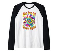 Big Fan of Human Rights Psychedelic Tie Dye Peace Hand Raglan Baseball Tee