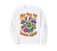 Big Fan Of Human Rights Psychedelic Tie Dye Peace Hand Sweatshirt