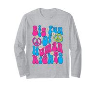 Big Fan of Human Rights Quote 70s Groovy Hippie Long Sleeve T-Shirt