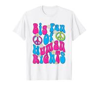 Big Fan of Human Rights Quote 70s Groovy Hippie T-Shirt