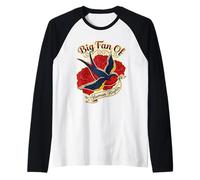 Big Fan of Human Rights Quote Bird Floral Roses Raglan Baseball Tee