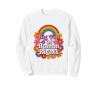 Big Fan of Human Rights Quote Vintage 70s Floral Sweatshirt