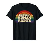 Big Fan of Human Rights Rainbow Equality Retro T-Shirt