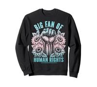 Big Fan of Human Rights Retro Floral Civil Rights Sweatshirt