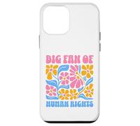 Big Fan Of Human Rights - Retro Groovy Floral Boho Activist Case for iPhone 12 mini