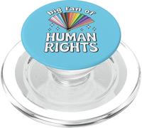 Big Fan of Human Rights Retro LGBTQ Progress Pride PopSockets PopGrip for MagSafe