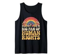Big Fan of Human Rights Retro Rainbow Floral Tank Top