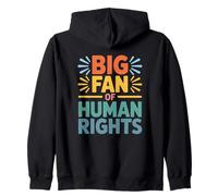Big Fan of Human Rights Retro Vintage Equality Zip Hoodie