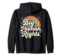Big Fan Of Human Rights Vintage Rainbow Zip Hoodie