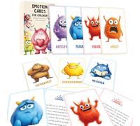 Big Feelings Deck - 32PCS Monster Feelings Flash Cards Double Sided with Various Expressions and Coping Methods,Perfect for Kids, Adults, Seniors, Speech Therapy & Home School