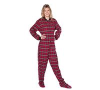 BIG FEET PAJAMA CO. One Piece Cotton Flannel Tartan Adult Footed Pajamas Onesie for Men & Women