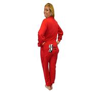 BIG FEET PAJAMA CO. Red Union Suit Onesie Pyjamas with Funny Butt Flap Wasn't Me Skunk (S)