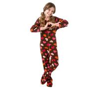 Big Feet Pjs Kids Chocolate Brown with Hearts 606 (M)