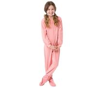 Big Feet Pjs Kids Pink Fleece Footed Pyjamas (XS)