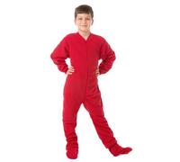 Big Feet PJs Red Fleece Kids Footed Pyjamas (L)