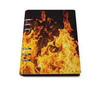 Big Fire Flames on Black A5 Refillable Notebook Ruled Paper Writing Journal Binder 90 Sheets 6-Ring