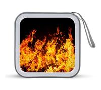 Big Fire Flames on Black CD Case DVD Holders 40 Capacity Hard Plastic Storage Binder Wallet