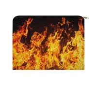 Big Fire Flames on Black Travel Cosmetic Bags Toiletry Pouch Makeup Purses Organizer Storage Case