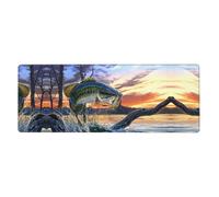 Big Fish Desk Protector Mat, Extra Large and Durable Desk Pad with Non-Slip Backing for Home Office Use