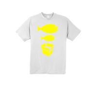 Big Fish Little Fish t Shirt| Men's Quality Printed Unisex T-Shirt |Cardboard Box T-Shirt|Boys tee Regular Fit Short Sleeve 100% Cotton top for UK Men/Women/Kids White