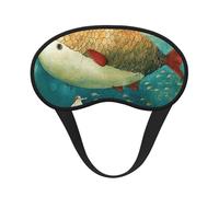 Big Fish Print Blackout Sleep Mask for Women & Men, Zero Eye Pressure Eye Mask for Travel and All - Around Sleep