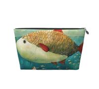 Big Fish Printed Travel Cosmetic Bags with Silver Zipper Makeup Organizer Cosmetic Case Toiletry Bag for Women Mom Girls