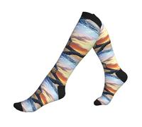 Big Fish Printing Compression Socks 15-20mmhg - Supports Legs. For Office Workers,Socks For Sports ,Support Socks