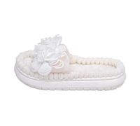 Big Flower Slippers Open Toe Fuzzy Warm Relaxation Home Winter Shoe | Velvet fabric, big flower bloom, open toe fuzzy style, warm relaxation fit, red, size 36-41, for bold botanical statement