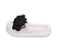 Big Flower Slippers Open Toe Fuzzy Warm Relaxation Home Winter Shoe | Velvet fabric, big flower bloom, open toe fuzzy style, warm relaxation fit, red, size 36-41, for bold botanical statement