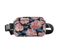 Big Flowers Fashionable Waist Pack Crossbody Bag for Men Women Large Capacity Crossbody Belt Bag with Adjustable Strap for Travel Running Hiking, Big Flowers, One Size