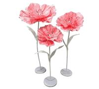 Big Flowers for Decorations Simulation Paper Poppy with Flexible Stand Decorative Flowers for Wedding Reception Birthday Easter Party Mother's Day(Coral Pinks)