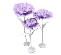 Big Flowers for Decorations Simulation Paper Poppy with Flexible Stand Decorative Flowers for Wedding Reception Birthday Easter Party Mother's Day(Light Purples)