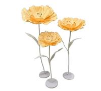 Big Flowers for Decorations Simulation Paper Poppy with Flexible Stand Decorative Flowers for Wedding Reception Birthday Easter Party Mother's Day(Khaki)