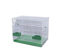Big Foldable Parrot Canaries Viewing Breeding Antirust Metal Pet Bird Cage Nest Decoration With Tray Feeder Play Stand Beam (White 40X30X30 6Parts)