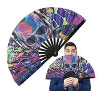Big Folding Fans for Dancing, Folding Fans for Women,Big 13 Inch Chinese Folding Dance | Kung Fu Crafts Portable Cooling Fu Crafts, Cas Decorations