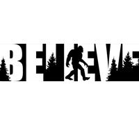 Big Foot Believe Quote Waterproof Decal - Gifts for Yeti Fans - Car Stickers - Laptop Stickers - Water Bottle Stickers (White, 29cm x 8cm)