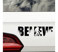 Big Foot Believe Quote Waterproof Decal - Gifts for Yeti Fans - Car Stickers - Laptop Stickers - Water Bottle Stickers (Black, 29cm x 8cm)