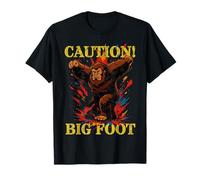 'Big Foot Caution' Top s Sasquatch Kids s Vintage Cartoon T-Shirt