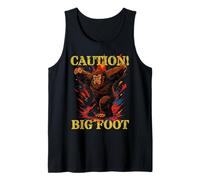 'Big Foot Caution' Top s Sasquatch Kids s Vintage Cartoon Tank Top