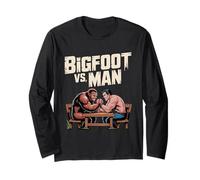 Big Foot vs Man Fantasy Funny Arm Wrestling Long Sleeve T-Shirt