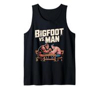 Big Foot vs Man Fantasy Funny Arm Wrestling Tank Top