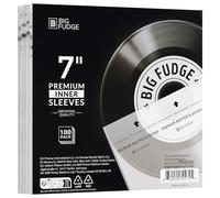 Big Fudge 100x Premium Vinyl Record Inner Sleeves - Clear Album Sleeve Covers with Anti-Static Rice Paper - Vinyl Sleeves - Acid Free Protective Cover for 17.8cm (7") Records
