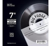 BIG FUDGE Premium Master Vinyl Record Sleeves - 25x Record Inner Vinyl Sleeves for 7" Vinyl Record Storage. Clear 3-Layer LP Sleeves with Anti-Static Rice Paper. Acid Free, Archival Album Sleeves