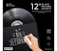 BIG FUDGE Pro Blank Album Jackets - 12 Inch x Black - 20 Vinyl Record Covers (400gsm) - Album Cover for Records with Inner Sleeves and Outer Sleeves