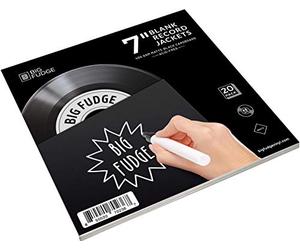 BIG FUDGE Pro Blank Album Jackets - 7 Inch x Black - 20 Vinyl Record Covers (400gsm) - Album Cover for Records - LP Inner Sleeves and Outer Sleeves